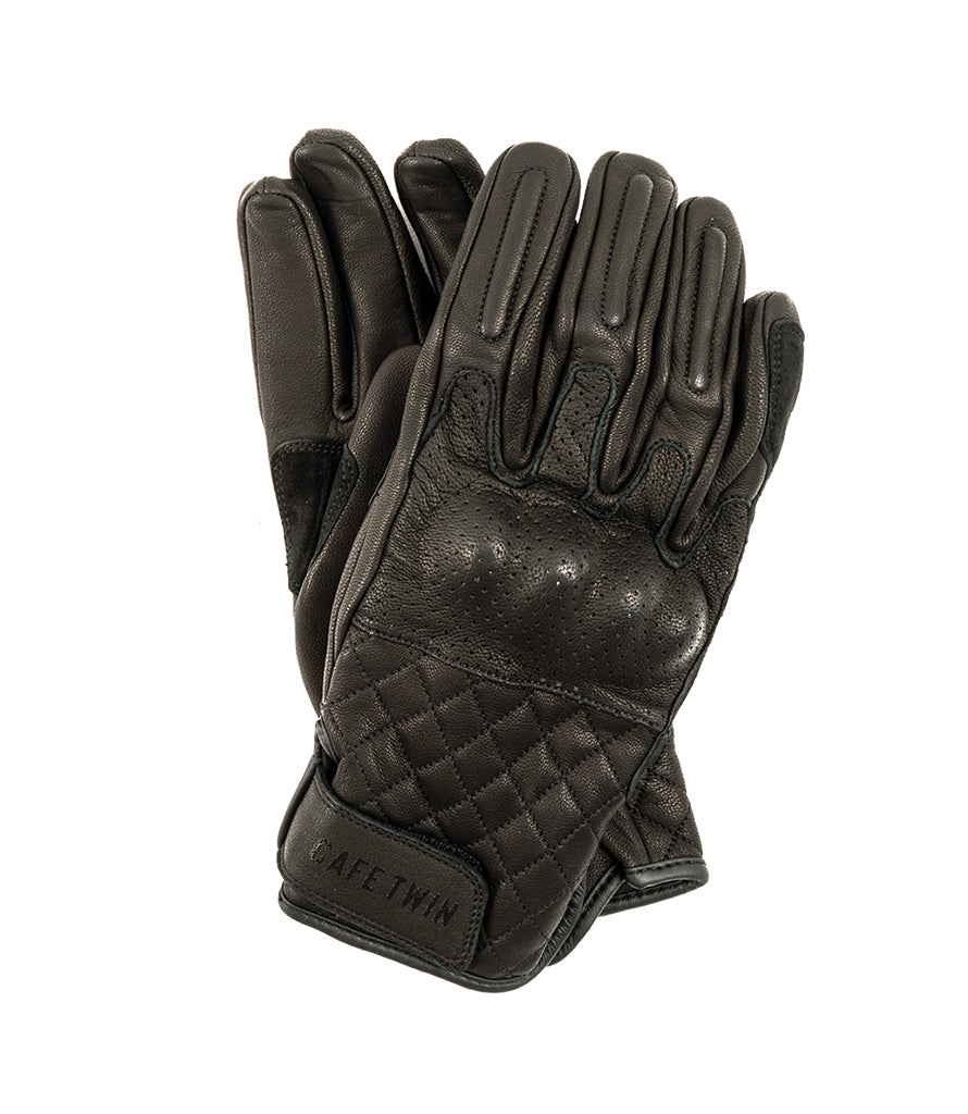 Handschuhe Moto mit Turtle-Protektoren Schwarz