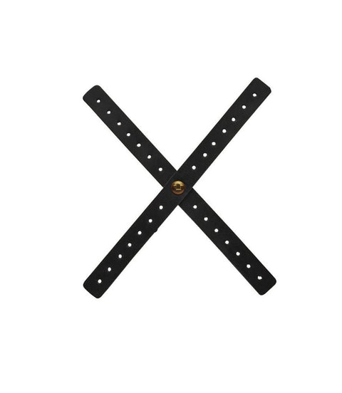 Cafe Racer Motorcycle Headlight Cross - In Perforated Black Leather