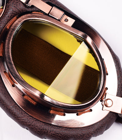 Brillen Moto Vintage Braun-gelbe Gläser