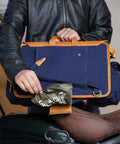 Borsa Laterale Super Meteor 650 - Expedition Blue con Staffe - cafetwin