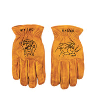 Gants Moto Vintage Worker CT Jaune en Cuir 