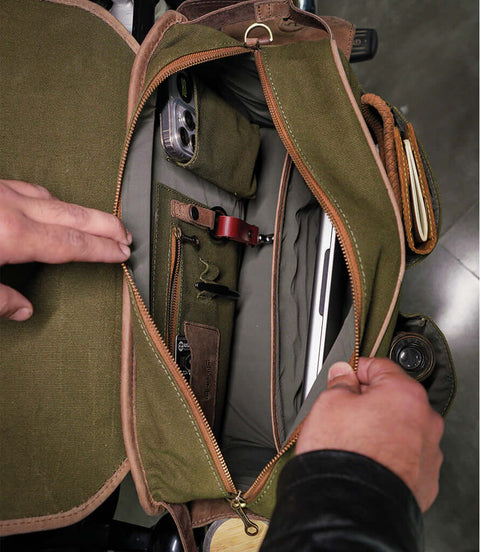 Lateral bag Super Meteor 650 - Expedition Green with Brackets