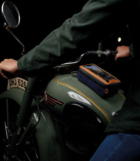 Magnetic Tank Bag Trip Machine Navigator Blue Tan