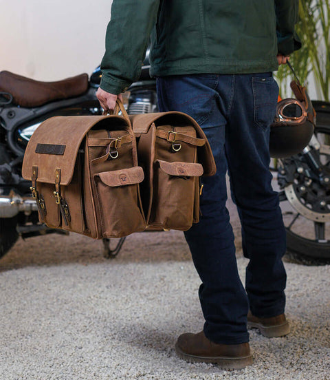 Lateral bag Super Meteor 650 - Expedition Brown with Brackets