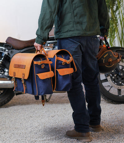 Sac latéral Super Meteor 650 - Expedition Blue avec supports