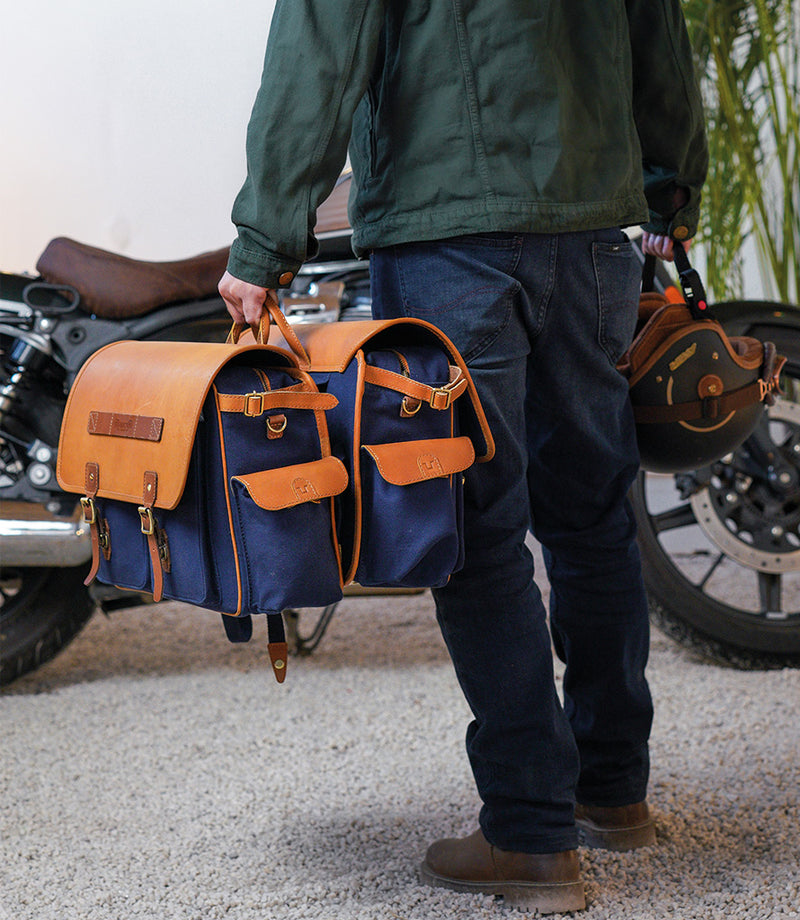 Lateral bag Super Meteor 650 - Expedition Blue with Brackets