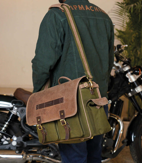 Lateral bag Super Meteor 650 - Expedition Green with Brackets