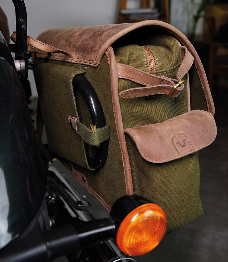 Lateral bag Super Meteor 650 - Expedition Green with Brackets