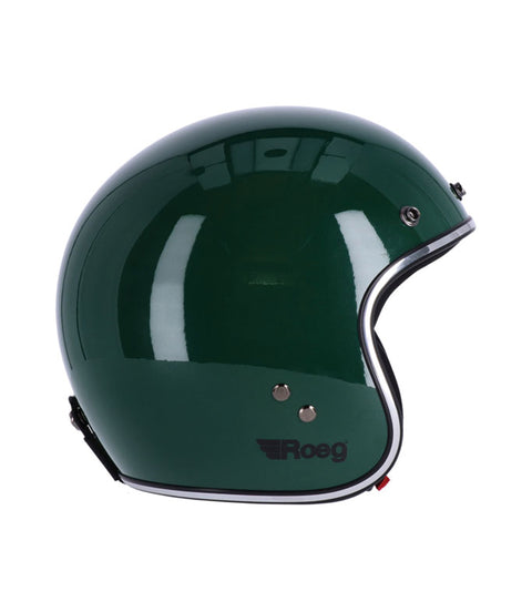 Helm Jet Vintage Rennsport Grün Roeg