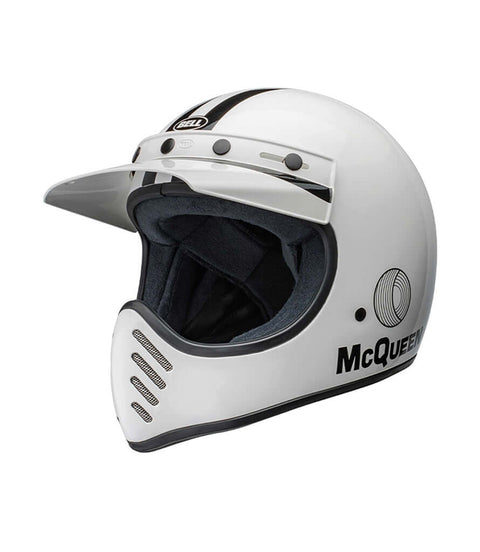 Casco Bell Moto-3 2024 Steve McQueen Any Given Sunday Bianco/Nero ECE 06 - cafetwin