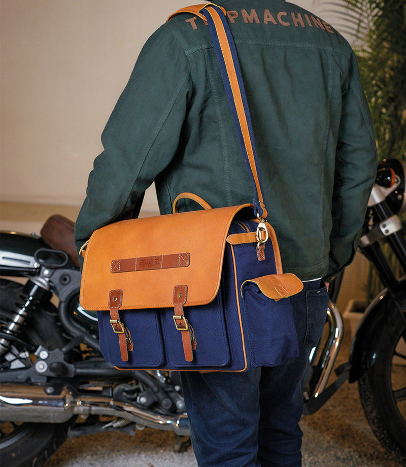 Lateral bag Super Meteor 650 - Expedition Blue with Brackets