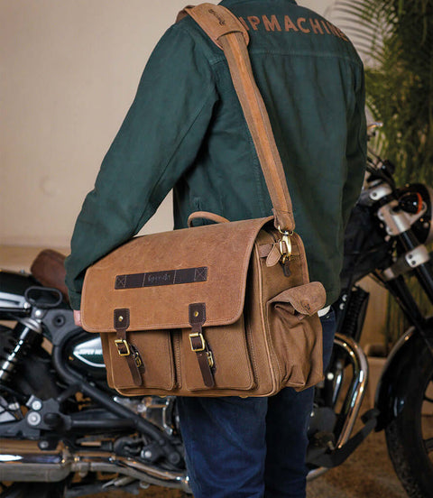 Lateral bag Super Meteor 650 - Expedition Brown with Brackets