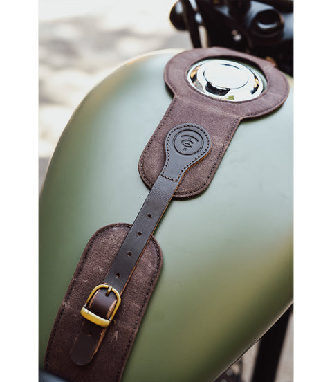 Tank guard with bag Meteor 350 Cafe Twin x Trip Machine Brown