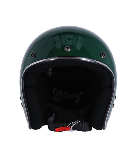 Capacete Jet Vintage Verde de corrida Roeg