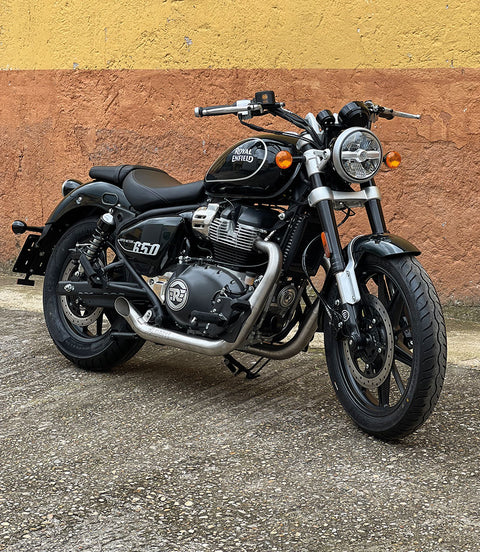 Silencieux Super Meteor 650 Hot Rod noir homologué - Cafe Twin x Mass