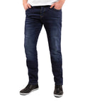 Jeans Moto John Doe Ironhead Used Dark Blue - cafetwin