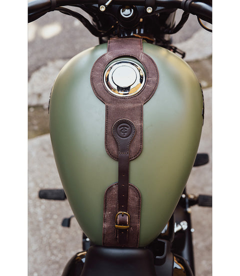 Paraserbatoio con Borsa Meteor 350 Cafe Twin x Trip Machine Marrone - cafetwin