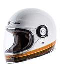 Casco Moto Vintage T-1 Torc White Iso Bar - cafetwin