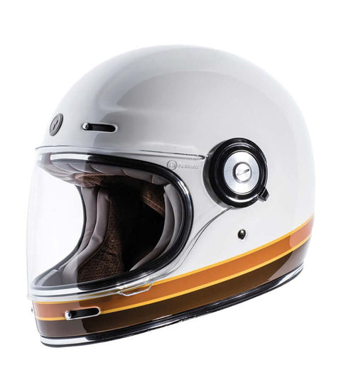 Casque Moto Vintage T-1 Torc Barre blanche Iso