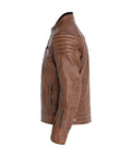 Giacca Moto in Pelle John Doe Storm Jacket Tobacco - cafetwin