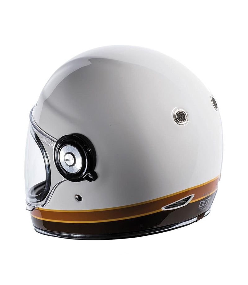 Helmet Moto Vintage T-1 Torc White Iso Bar