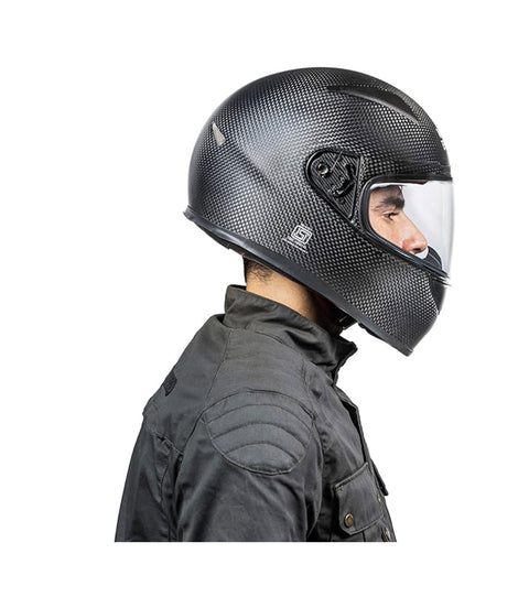 Vollgesichts-Carbon-Helm Royal Enfield Schwarz