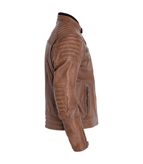 Giacca Moto in Pelle John Doe Storm Jacket Tobacco