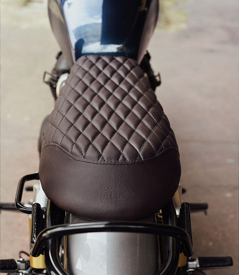 Slim saddle Interceptor / Continental GT 650 Rhombus Brown - Cafe Twin