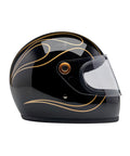 Casco Biltwell Gringo S Gloss Black Flames - cafetwin