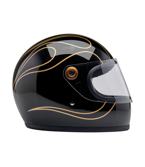 Capacete Biltwell Gringo S Gloss Black Chamas