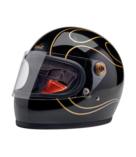 Casco Biltwell Gringo S Gloss Black Flames