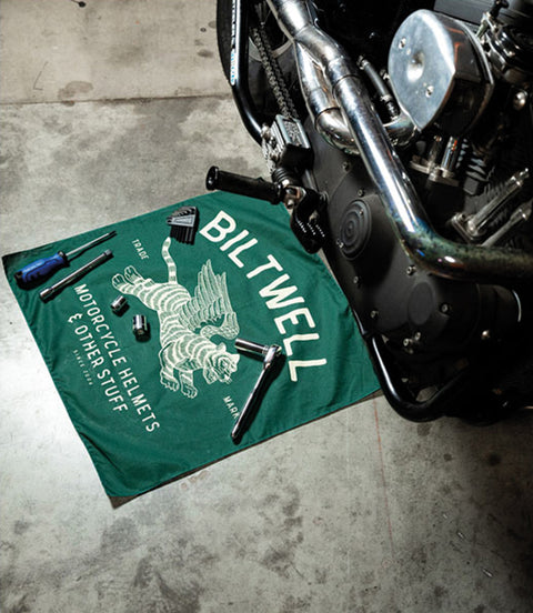 Bandana Moto Biltwell Tiger Bandana Green - cafetwin