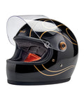 Casco Biltwell Gringo S Gloss Black Flames - cafetwin