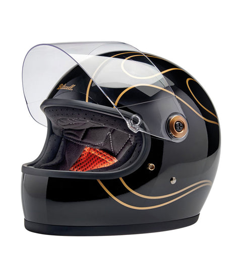 Casco Biltwell Gringo S Gloss Black Flames