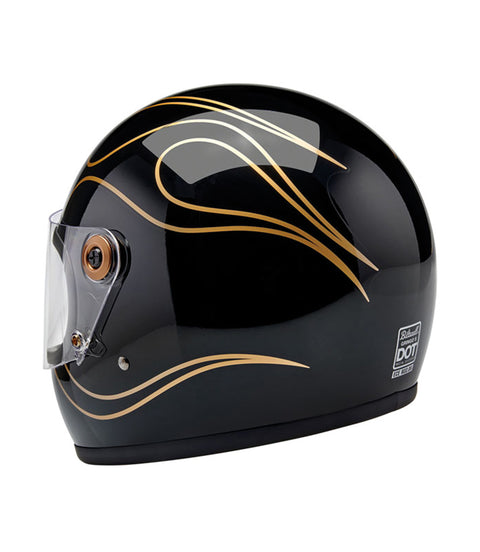 Casco Biltwell Gringo S Gloss Black Flames - cafetwin