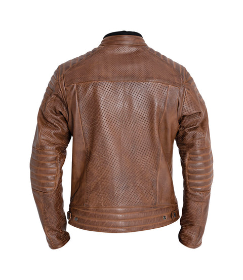 Giacca Moto in Pelle John Doe Storm Jacket Tobacco - cafetwin