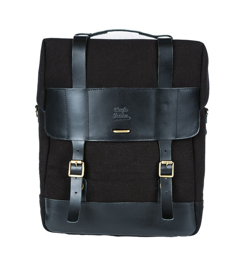 Borsa Laterale Ventura in Canvas & Pelle Cafe Twin x Trip Machine Nera