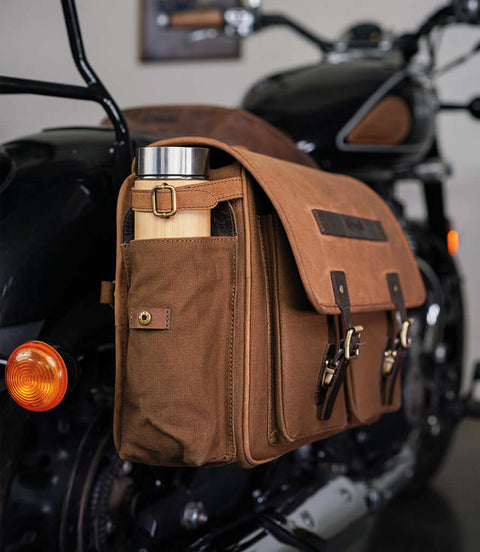 Lateral bag Super Meteor 650 - Expedition Brown with Brackets