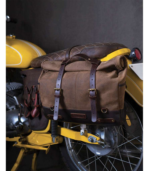 Borsa Laterale Moto Vintage Marrone Trip Machine