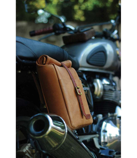 Borsa Moto Laterale Vintage Trip Machine Vintage Tan