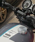 Adattatore Anello Tappi Serbatoio per Speed Twin/Thruxton/Scrambler 1200 Silver - cafetwin