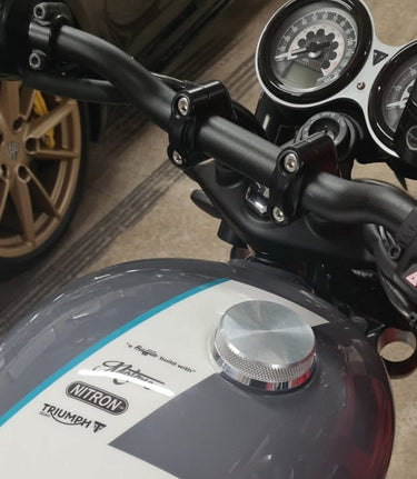 Fuel Tank Cap Ring Adapter for Speed Twin/Thruxton/Scrambler 1200 Silver - cafetwin