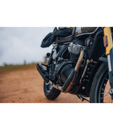 Compact Black Engine Guard Bars for Bear / Interceptor / Continental GT 650 - Royal Enfield - cafetwin
