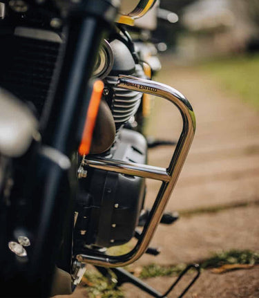 Wide Engine Guard Bars Silver for Bear / Interceptor / Continental GT 650 - Royal Enfield - cafetwin