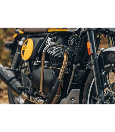 Wide Engine Guard Bars Silver for Bear / Interceptor / Continental GT 650 - Royal Enfield - cafetwin