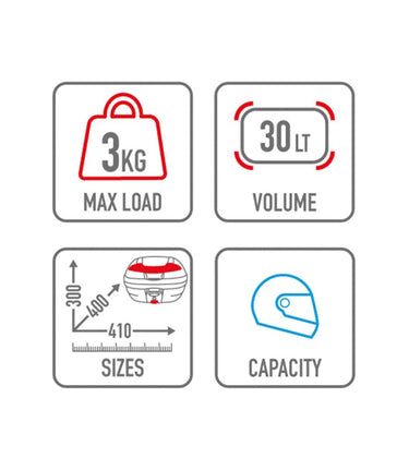 E300NT2 Universal Monolock Top Case - GIVI - cafetwin