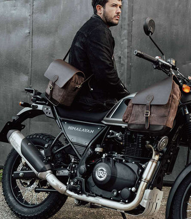 Leather Top Case for Himalayan - Brown - Cafe Twin x Trip Machine - cafetwin