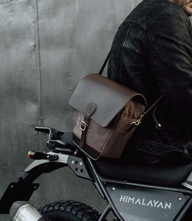 Leather Top Case for Himalayan - Brown - Cafe Twin x Trip Machine - cafetwin