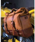 Borsa Laterale Moto Cafe Racer Trip Machine Vintage Tan