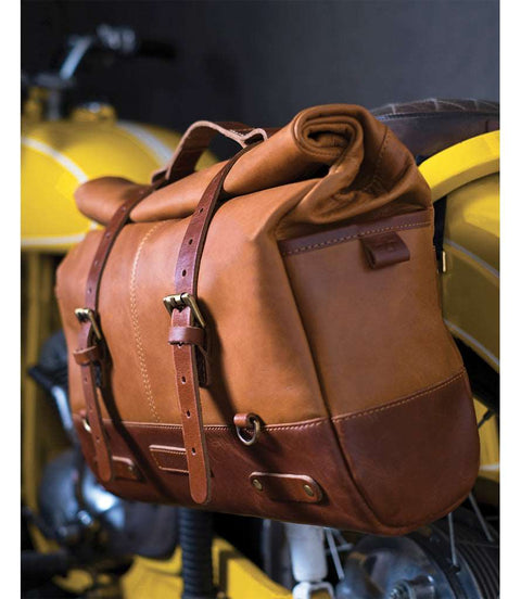 Borsa Laterale Moto Cafe Racer Trip Machine Vintage Tan